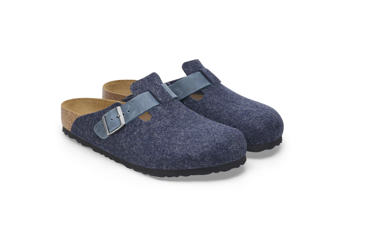 Birkenstock Boston Midnight Leather Felt Clog