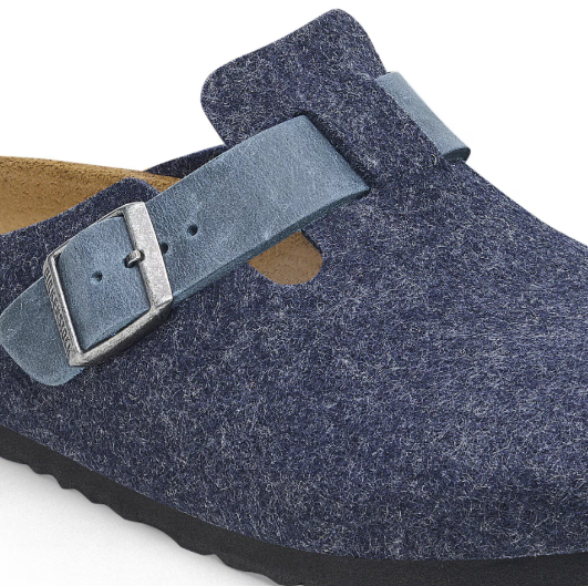 Birkenstock Boston Midnight Leather Felt Clog