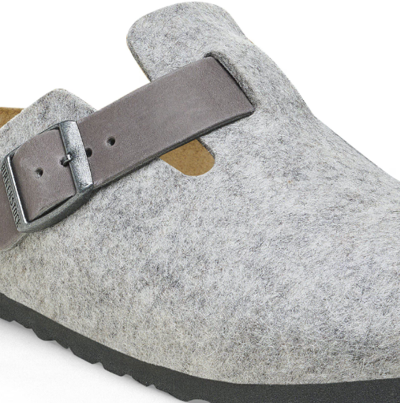 Birkenstock Boston Natural Leather-Felt - Gray, Regular