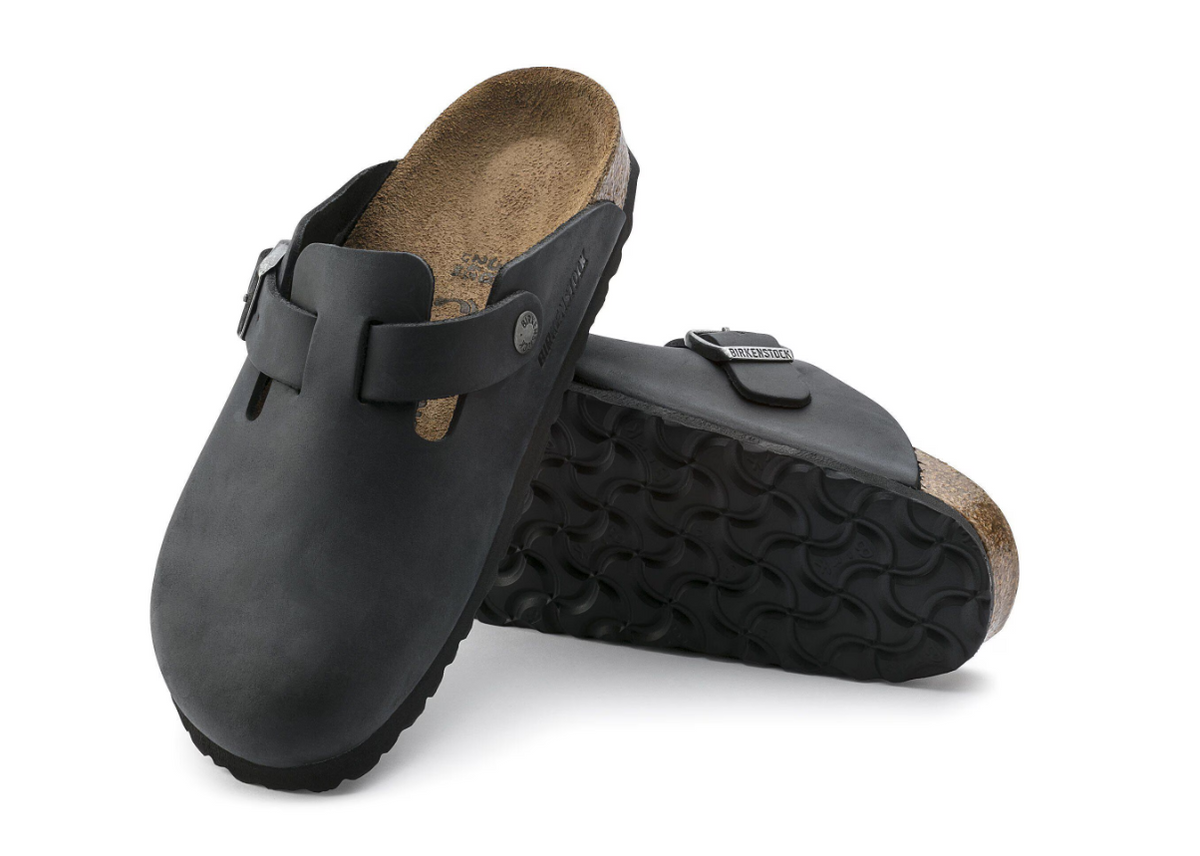 Birkenstock Boston Oiled Leather - Black, Narrow
