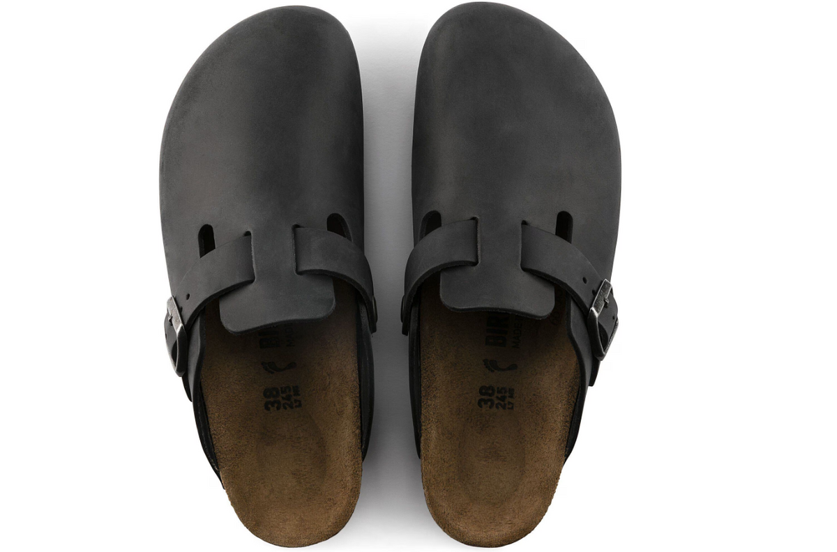 Birkenstock Boston Oiled Leather - Black, Narrow