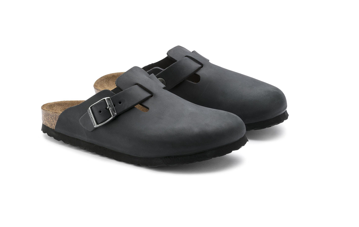 Birkenstock Boston Oiled Leather - Black, Narrow