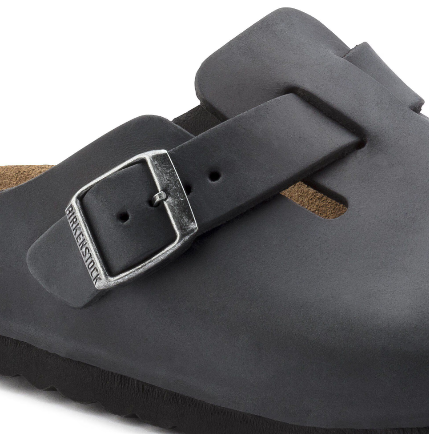 Birkenstock Boston Oiled Leather - Black, Narrow