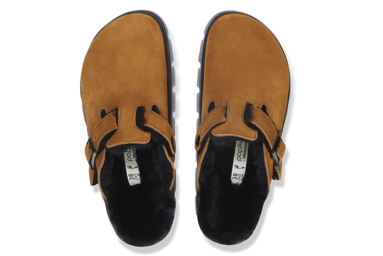 Birkenstock Boston PAP Chunky Shearling Suede Leather Mink
