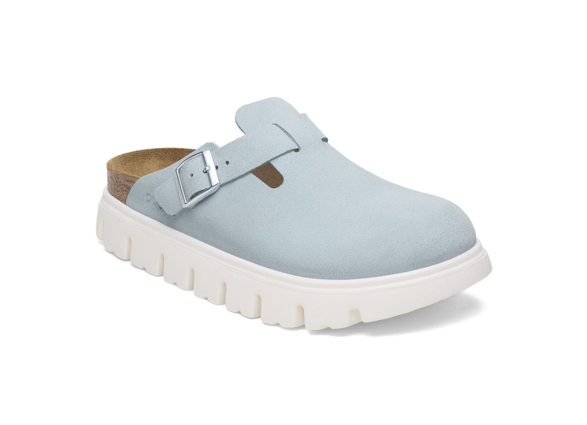 Birkenstock Papillio Boston Chunky Suede Leather Baby Blue
