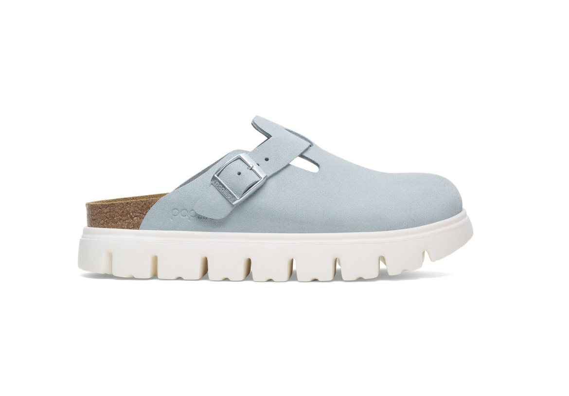 Birkenstock Papillio Boston Chunky Suede Leather Baby Blue