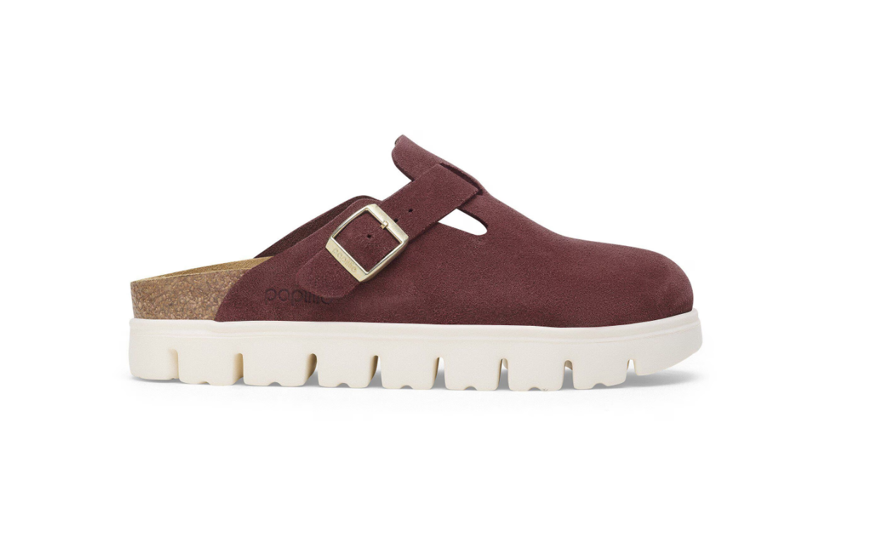 Birkenstock Papillio Boston Chunky Suede Leather Berry Crush