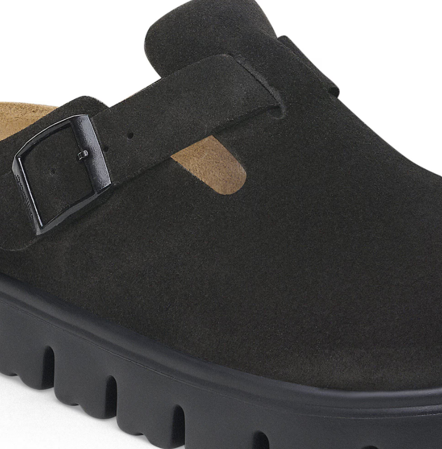 Birkenstock Papillio Boston Chunky Suede Leather Black