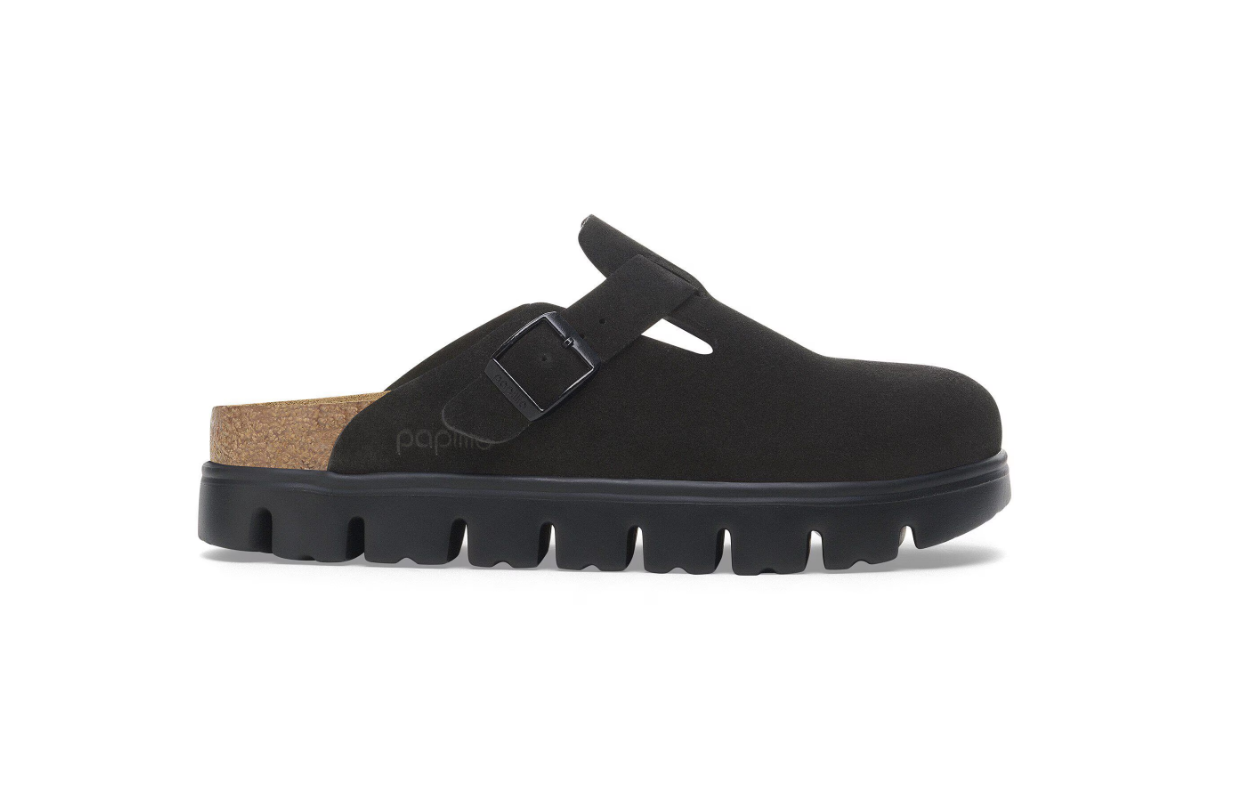 Birkenstock Papillio Boston Chunky Suede Leather Black