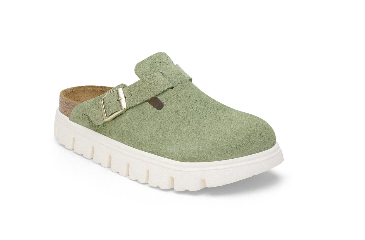 Birkenstock Boston Chunky Suede Leather Green Tea