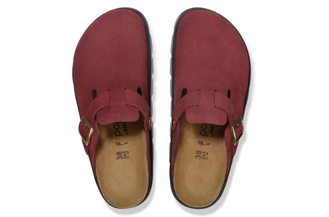 Birkenstock Papillio Boston Chunky Suede Leather Zinfandel