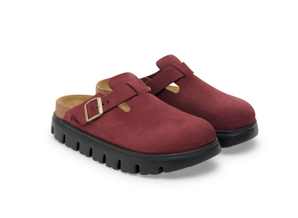 Birkenstock Papillio Boston Chunky Suede Leather Zinfandel