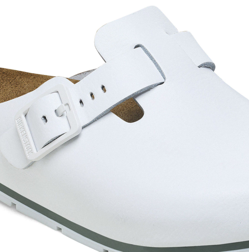 Birkenstock Boston Pro Natural Leather White