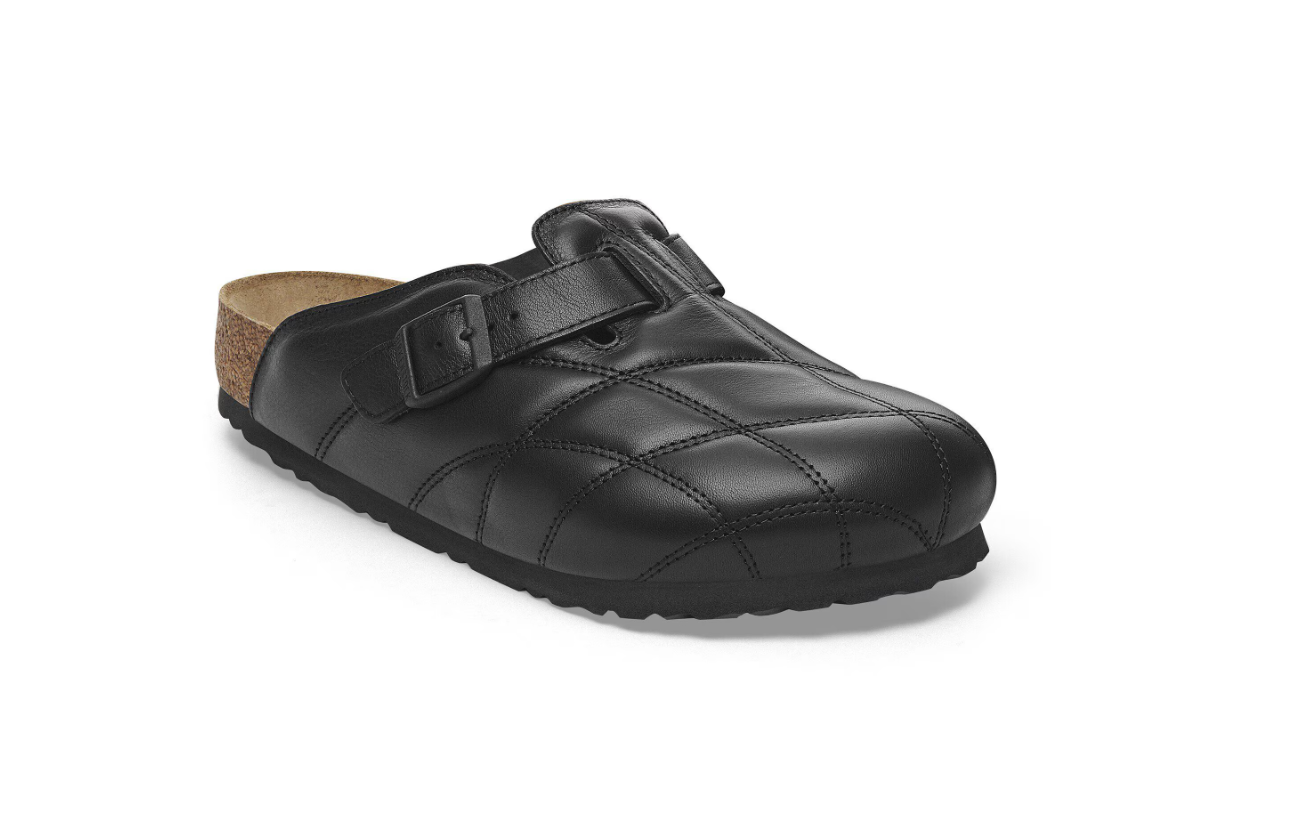 Birkenstock Boston Quilted Natural Leather Black