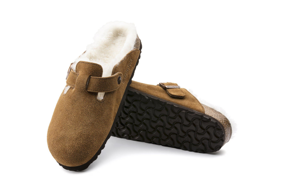 Birkenstock Boston Shearling Suede Leather - MInk, Narrow