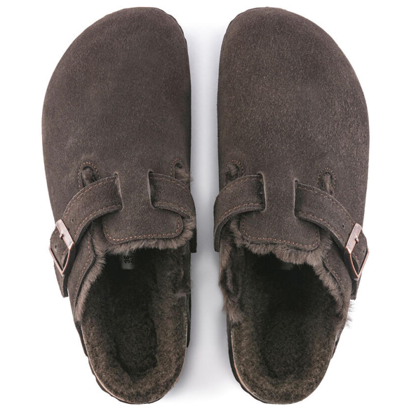 Birkenstock Boston Shearling Suede Leather Mocha