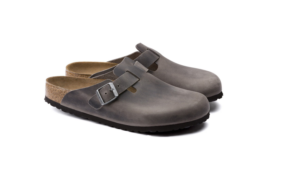 Birkenstock Boston Soft Footbed Oiled Leather - Iron, Narrow