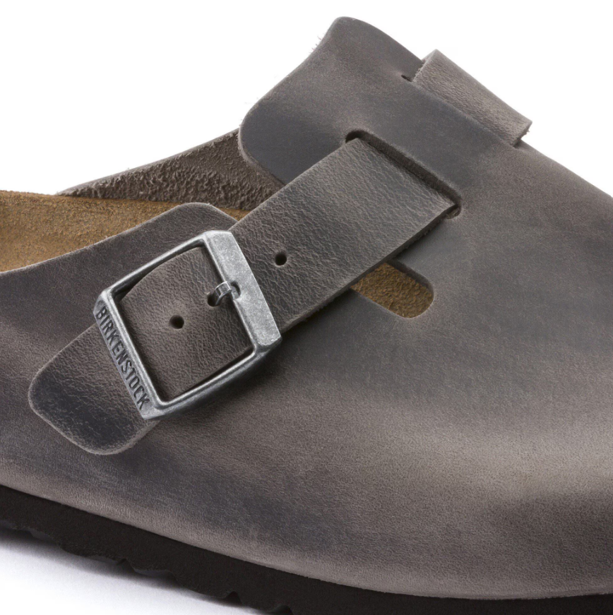 Birkenstock Boston Soft Footbed Oiled Leather - Iron, Narrow
