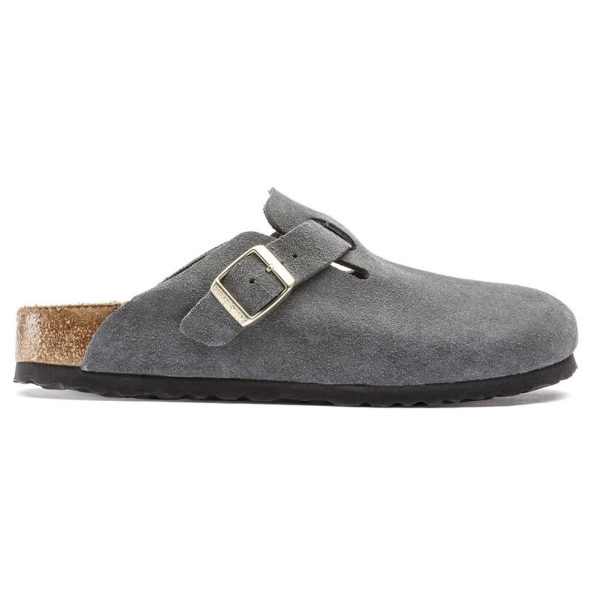 Birkenstock Boston Soft Footbed Suede Dark Grey