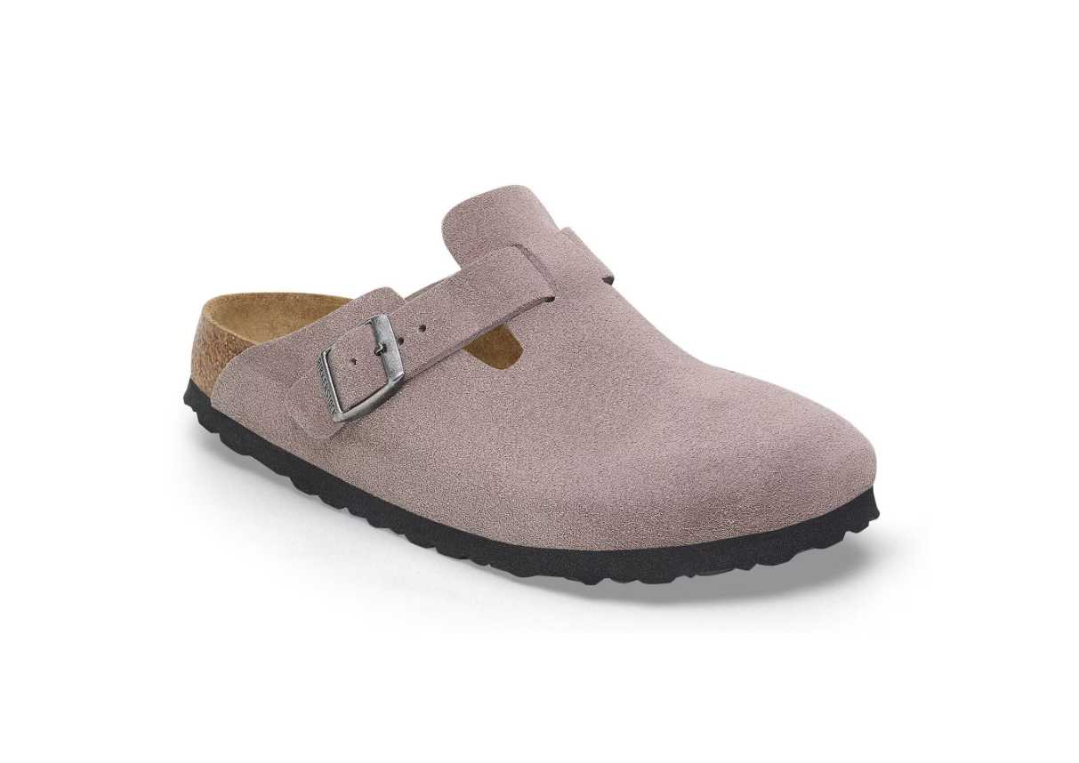 Birkenstock Boston Soft Footbed Suede Leather Faded Purple