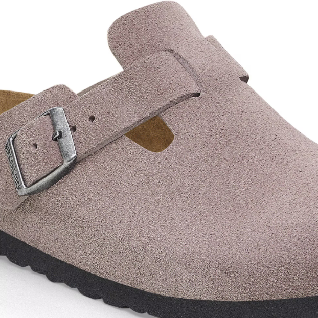 Birkenstock Boston Soft Footbed Suede Leather Faded Purple