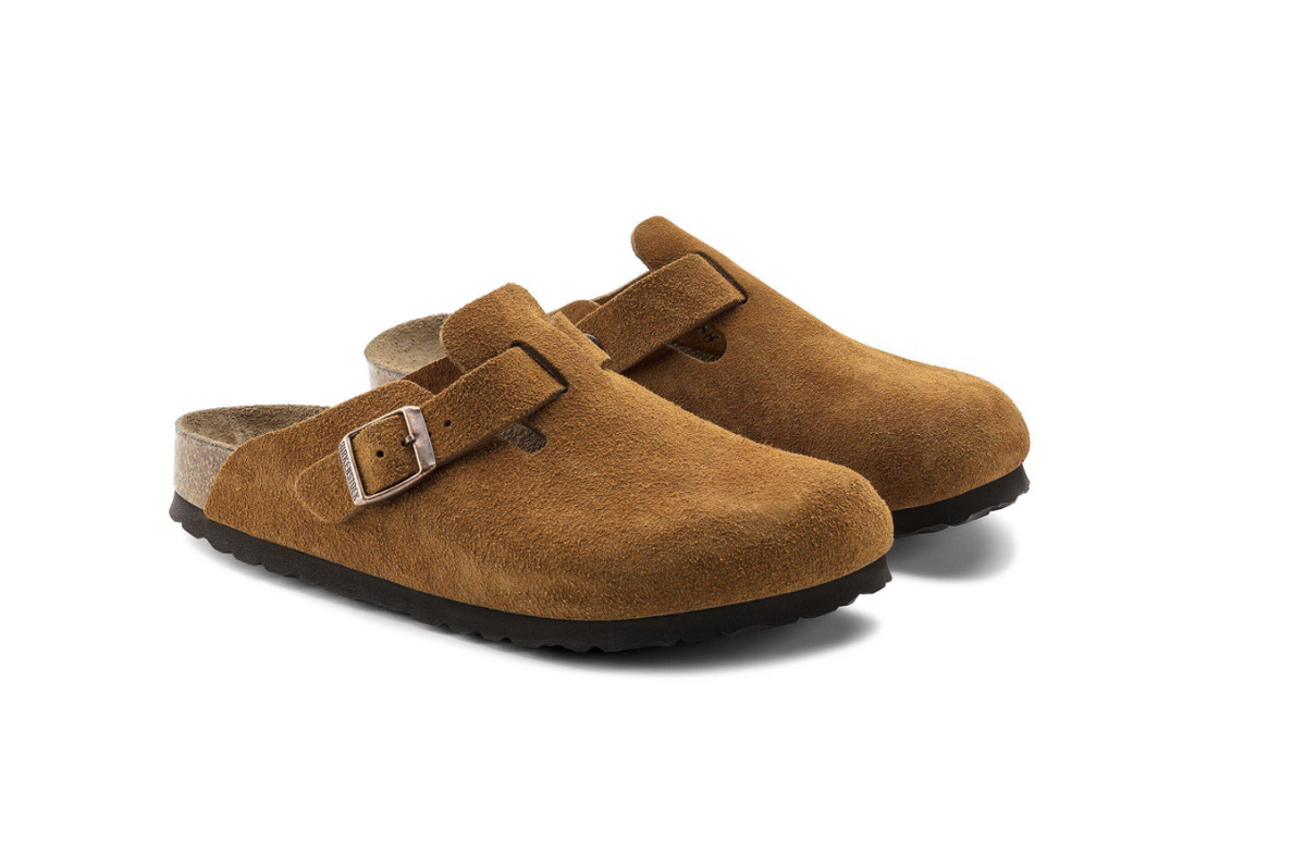 Birkenstock Boston Soft Footbed Suede Leather Mink