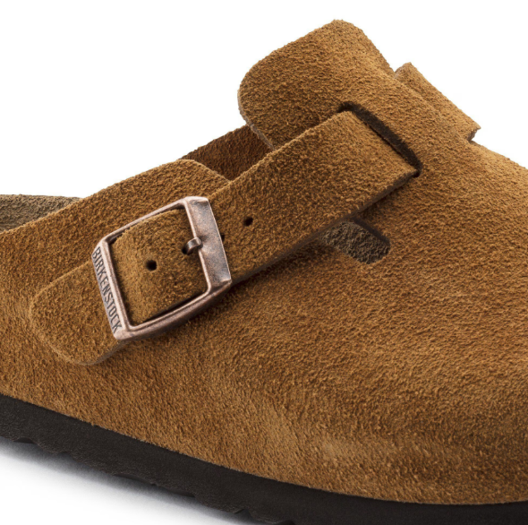 Birkenstock Boston Soft Footbed Suede Leather Mink