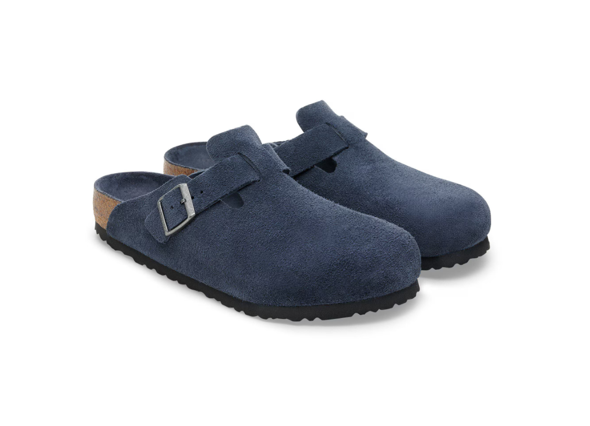 Birkenstock Boston Soft Footbed Suede Leather New Navy