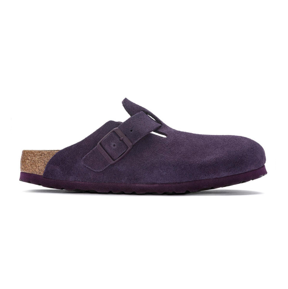 Birkenstock Boston Soft Footbed Suede Leather Wine Clog