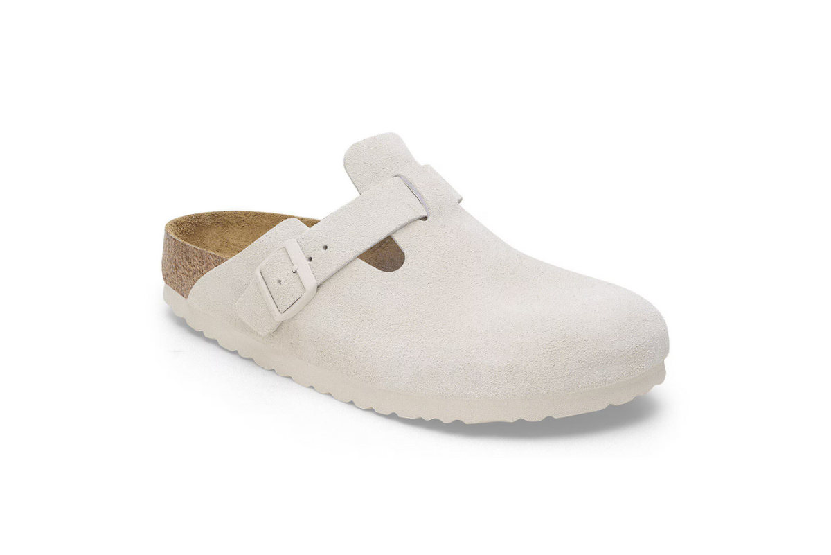 Birkenstock Boston Suede Leather Antique White