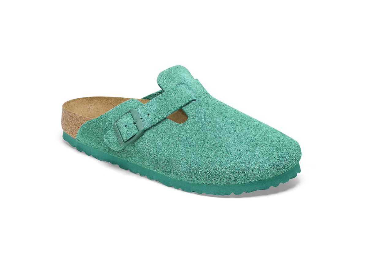 Birkenstock Boston Suede Leather Digital Green