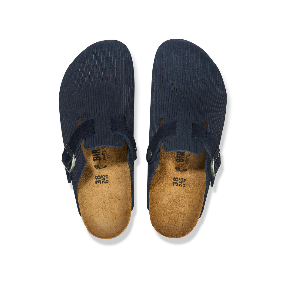 Birkenstock Boston Suede Leather Embossed Midnight