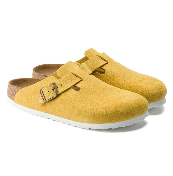 Birkenstock Boston Suede Leather - Ochre, Narrow