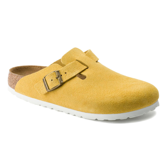 Birkenstock Boston Suede Leather - Ochre, Narrow