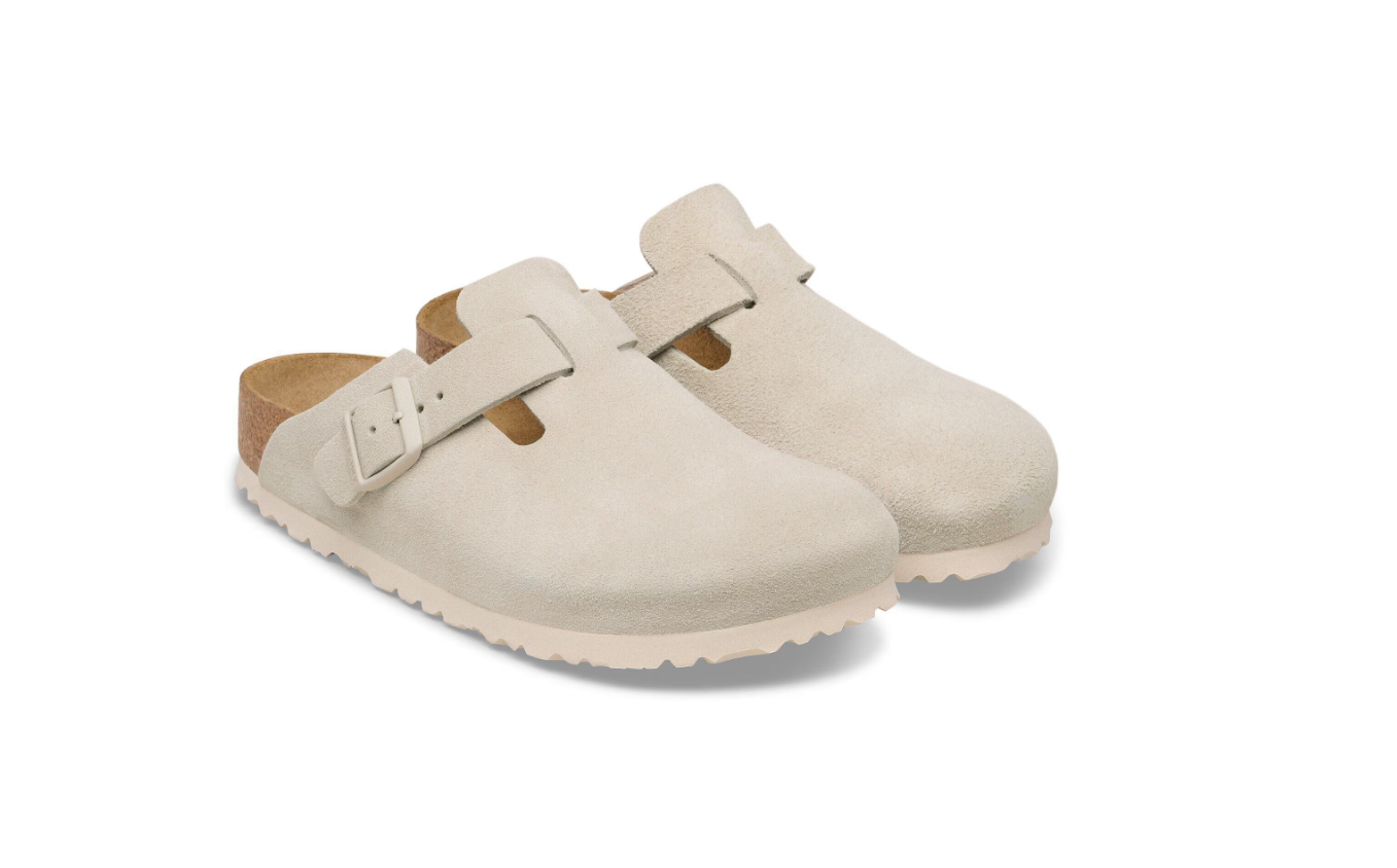 Birkenstock Boston Suede Leather Clog Oyster