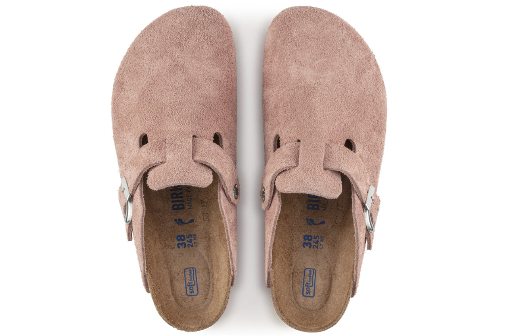 Birkenstock Boston Suede Leather Clog Pink Clay