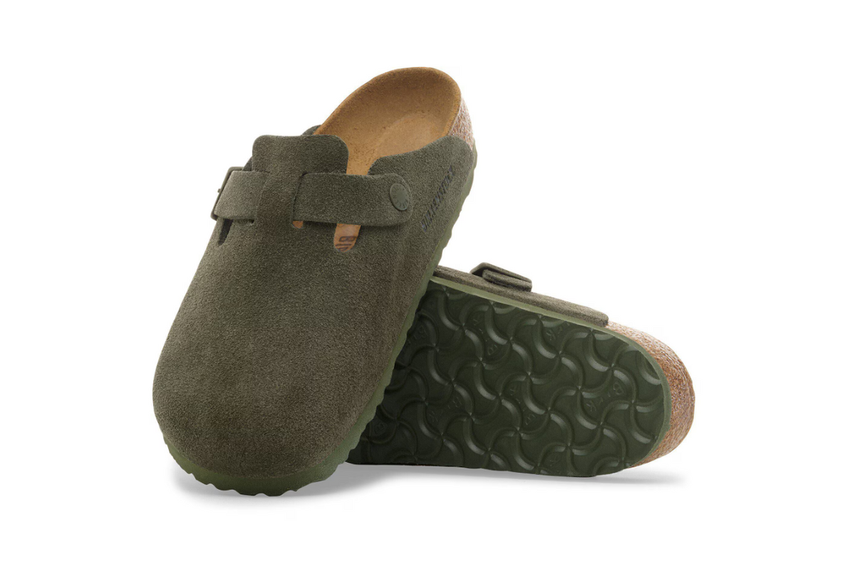 Birkenstock Boston Suede Leather Clog Thyme