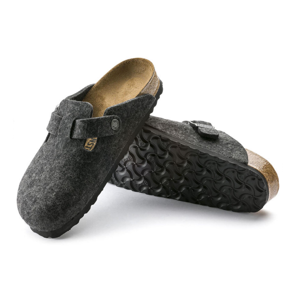 Birkenstock Boston Wool Felt Anthracite Regular Clog