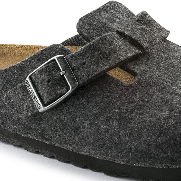 Birkenstock Boston Wool Felt Anthracite Regular Clog