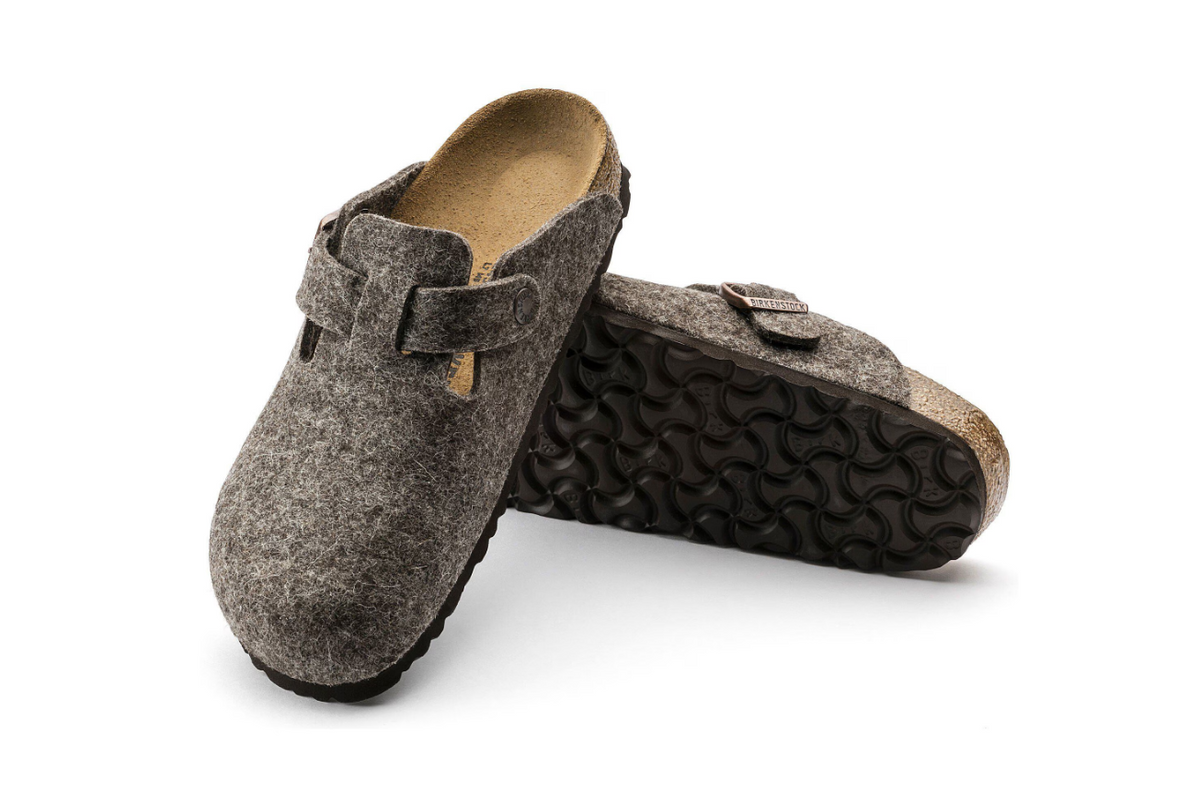 Birkenstock Boston Wool Felt Cacao Narrow Clog