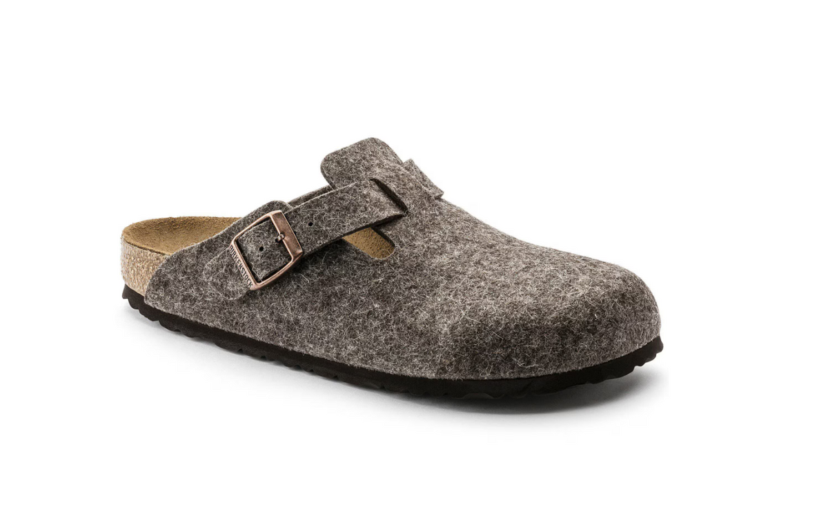 Birkenstock Boston Wool Felt Cacao Narrow Clog