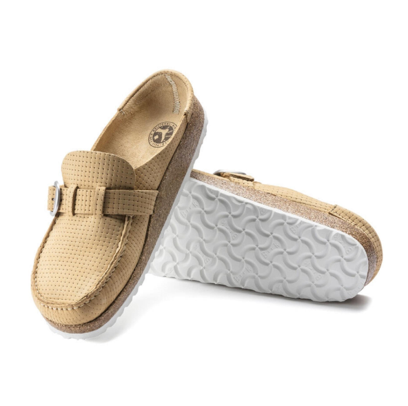 Birkenstock Buckley Nubuck Leather Clogs Latte Cream