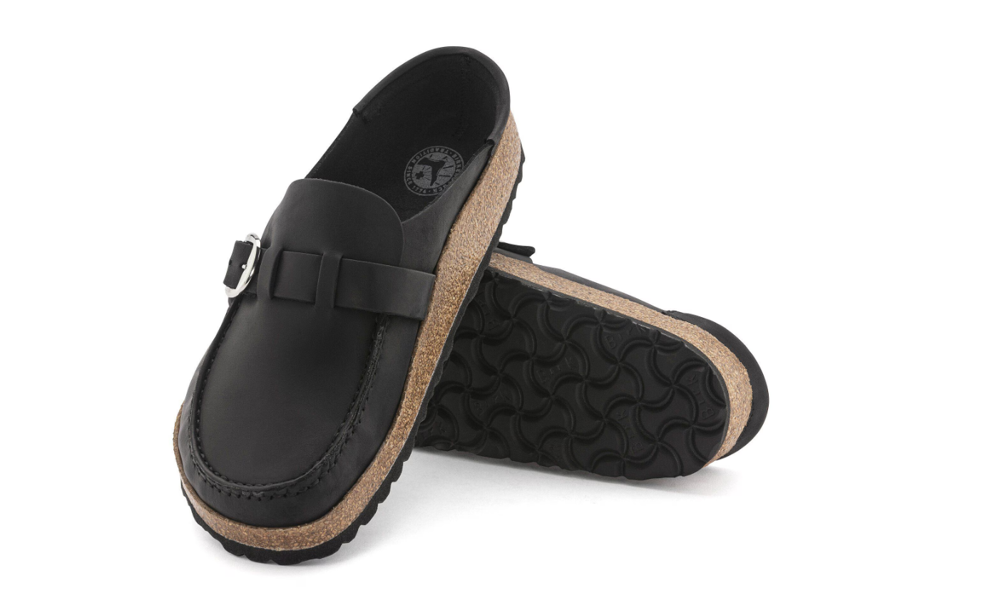 Birkenstock Buckley Natural Leather Oiled Black Clog