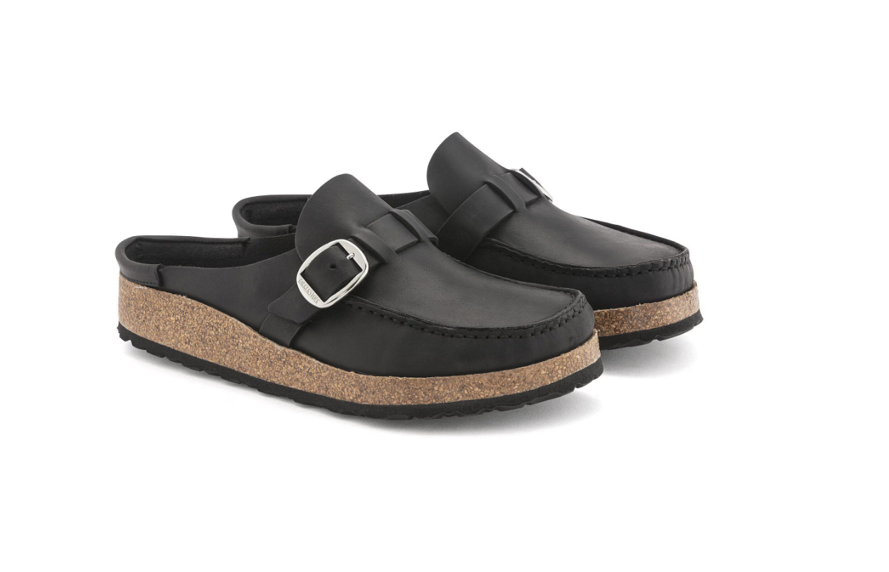 Birkenstock Buckley Natural Leather Oiled Black Clog