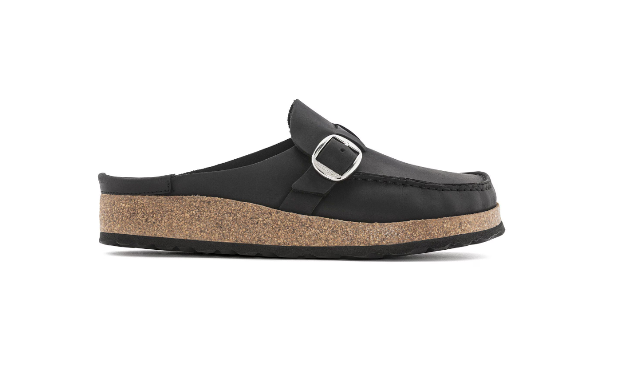 Birkenstock Buckley Natural Leather Oiled Black Clog