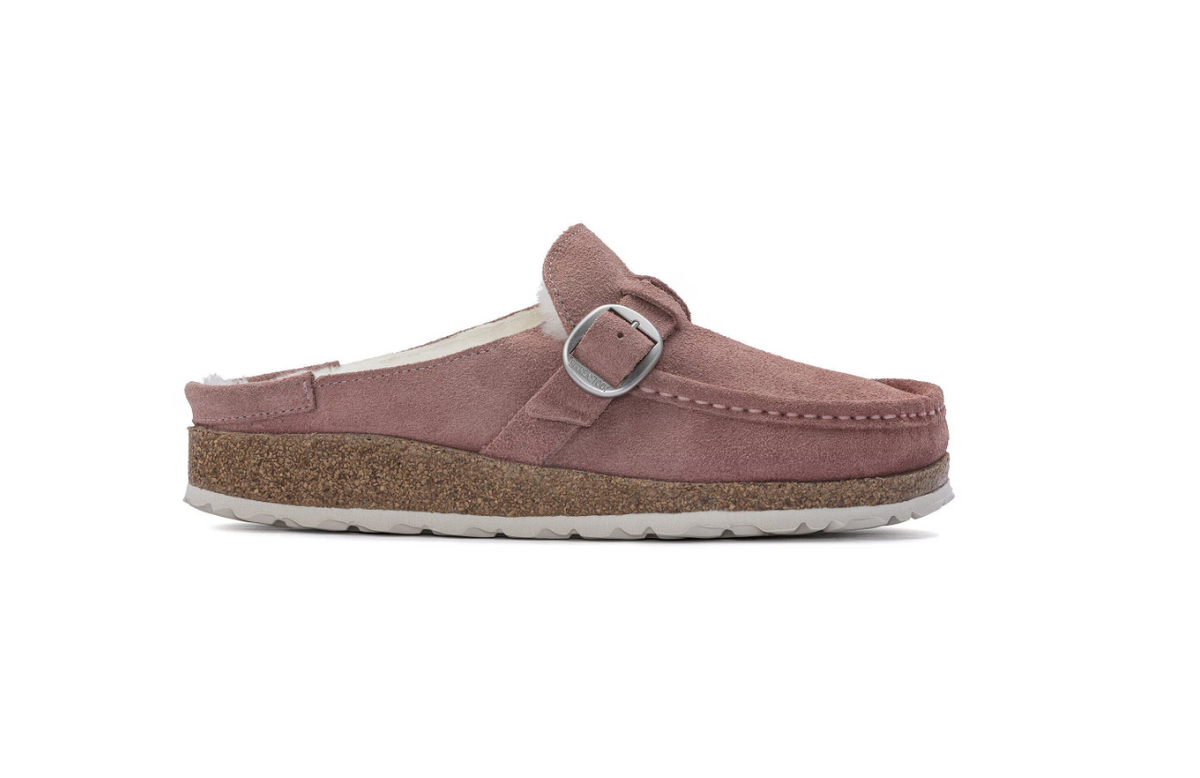 Birkenstock Buckley Shearling Suede Leather Pink Clay