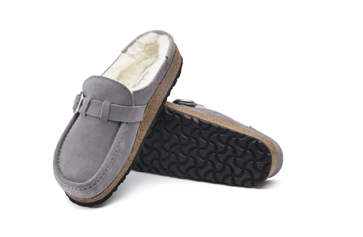 Birkenstock Buckley Shearling Suede Leather - Whale Gray, Narrow