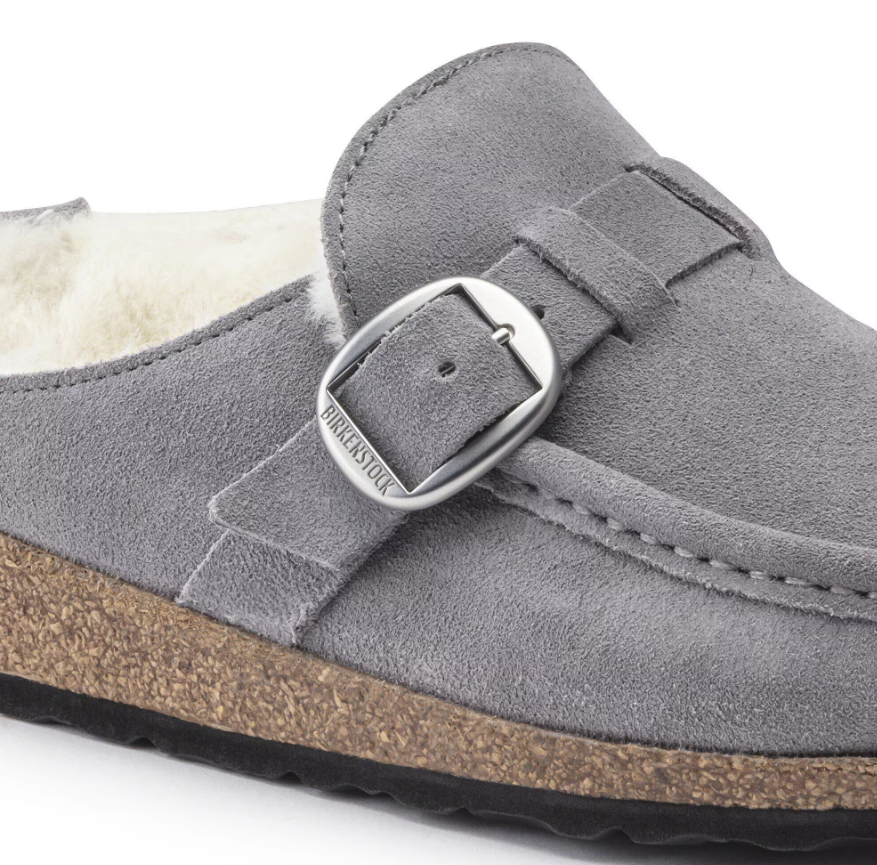 Birkenstock Buckley Shearling Suede Leather - Whale Gray, Narrow
