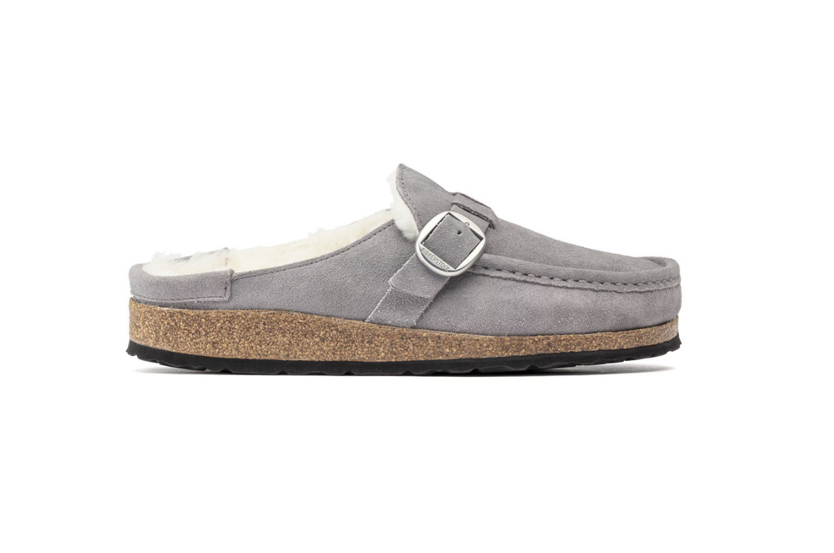 Birkenstock Buckley Shearling Suede Leather - Whale Gray, Narrow