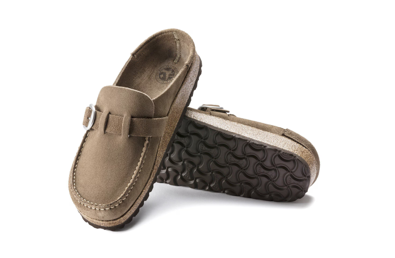 Birkenstock Buckley Suede Leather Gray Taupe